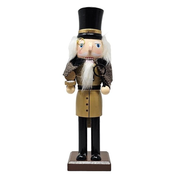 Scrooge Miser Frugal 10" Wood Christmas Nutcracker - Picture 1 of 4